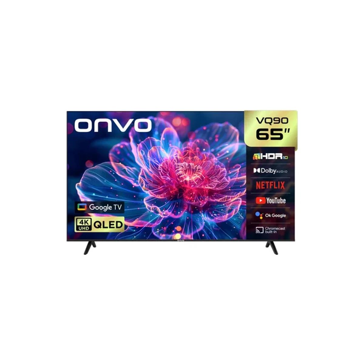 Onvo 65VQ90F3UA 65'' 165 Ekran Uydu Alıcılı 4K Ultra HD Google Smart QLED TV
