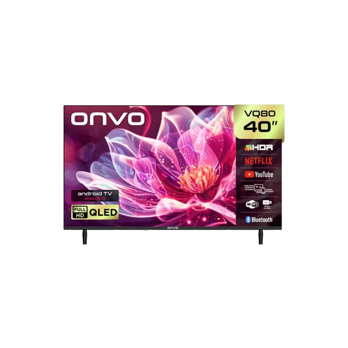 Onvo 40VQ80F2FA 40'' 102 Ekran Uydu Alıcılı Full HD WhaleOS QLED TV