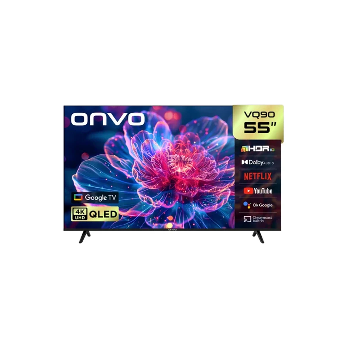Onvo 55VQ90F3UA 55'' 140 Ekran Uydu Alıcılı 4K Ultra HD Google Smart QLED TV